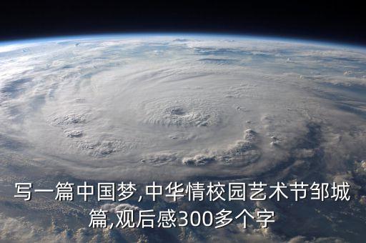 写一篇中国梦,中华情校园艺术节邹城篇,观后感300多个字