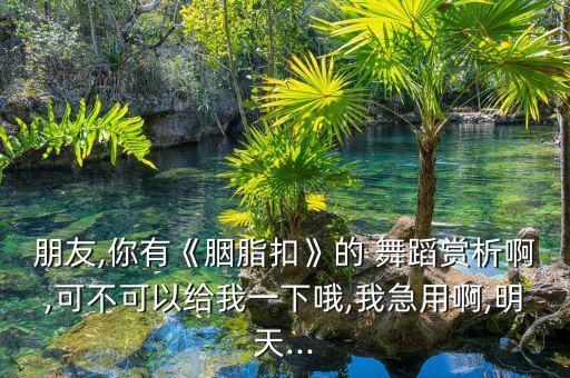 朋友,你有《胭脂扣》的 舞蹈赏析啊,可不可以给我一下哦,我急用啊,明天...
