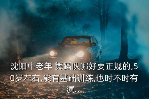 沈阳中老年 舞蹈队哪好要正规的,50岁左右,能有基础训练,也时不时有演...