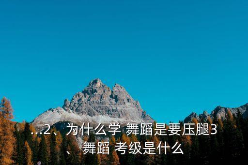 ...2、为什么学 舞蹈是要压腿3、 舞蹈 考级是什么