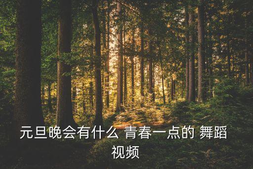 元旦晚会有什么 青春一点的 舞蹈 视频
