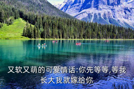又软又萌的可爱情话:你先等等,等我长大我就嫁给你