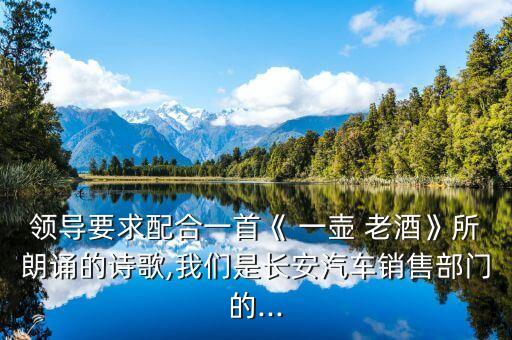 领导要求配合一首《 一壶 老酒》所朗诵的诗歌,我们是长安汽车销售部门的...