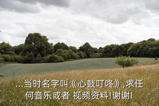 ...当时名字叫《心鼓叮咚》,求任何音乐或者 视频资料!谢谢!