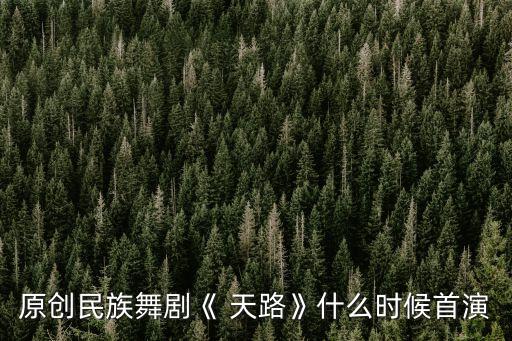 原创民族舞剧《 天路》什么时候首演