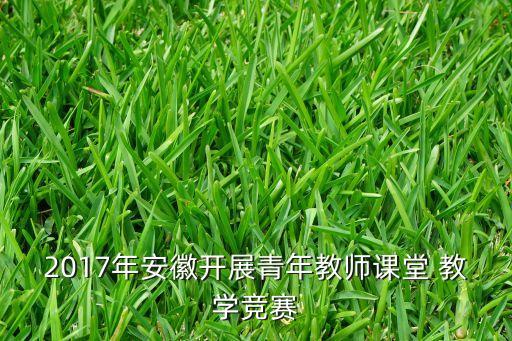 2017年安徽开展青年教师课堂 教学竞赛
