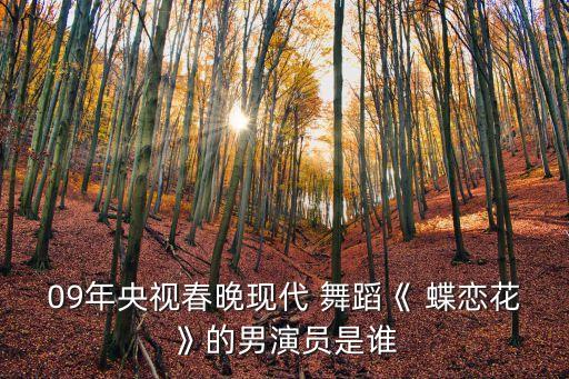 09年央视春晚现代 舞蹈《 蝶恋花》的男演员是谁