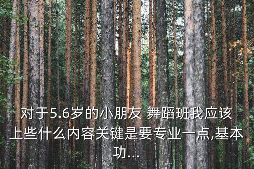 对于5.6岁的小朋友 舞蹈班我应该上些什么内容关键是要专业一点,基本功...