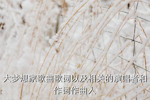 大梦想家歌曲歌词以及相关的演唱者和作词作曲人