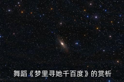  舞蹈《梦里寻她千百度》的赏析