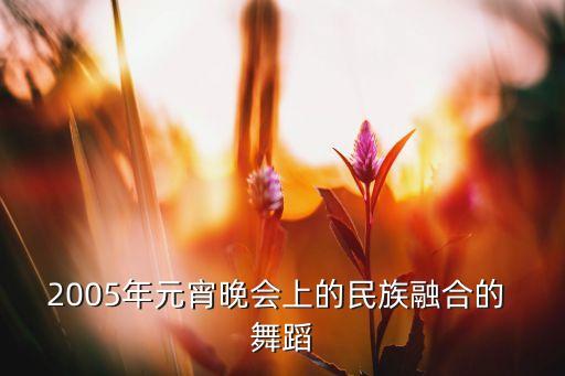 2005年元宵晚会上的民族融合的 舞蹈