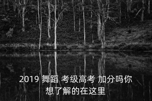 2019 舞蹈 考级高考 加分吗你想了解的在这里