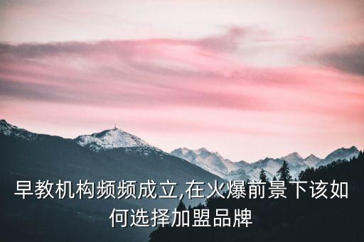 早教机构频频成立,在火爆前景下该如何选择加盟品牌