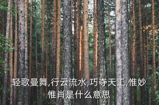 轻歌曼舞,行云流水,巧夺天工,惟妙惟肖是什么意思