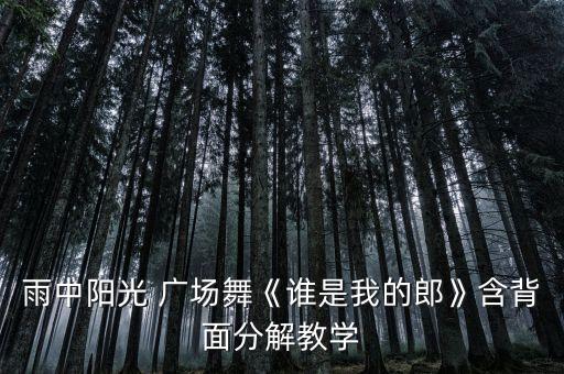 雨中阳光 广场舞《谁是我的郎》含背面分解教学