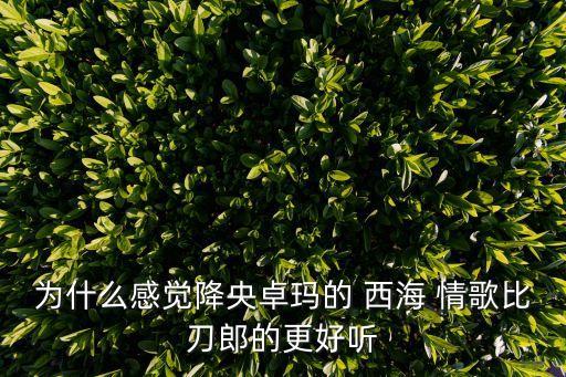 为什么感觉降央卓玛的 西海 情歌比刀郎的更好听