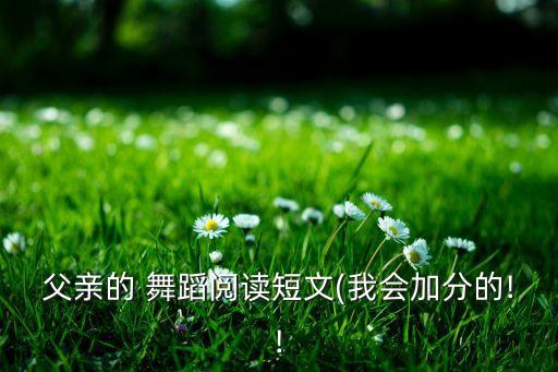 舞蹈老爸 赏析,最棒的老爸舞蹈导入词