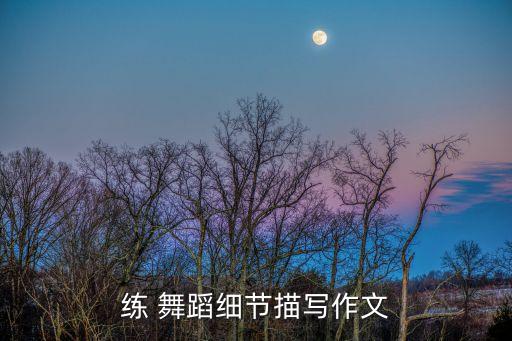 练 舞蹈细节描写作文