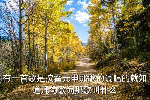 有一首歌是按霍元甲那歌的调唱的就知道几句歌词那歌叫什么