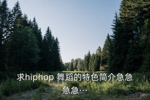求hiphop 舞蹈的特色简介急急急急···