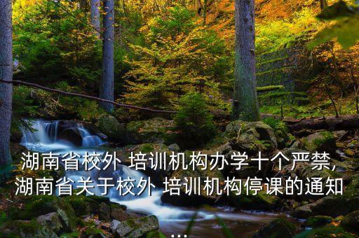 湖南省校外 培训机构办学十个严禁,湖南省关于校外 培训机构停课的通知...