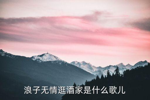 浪子无情逛酒家是什么歌儿