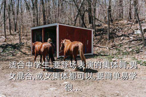 适合中学生,要登场表演的集体舞,男女混合,或女集体都可以,要简单易学很...