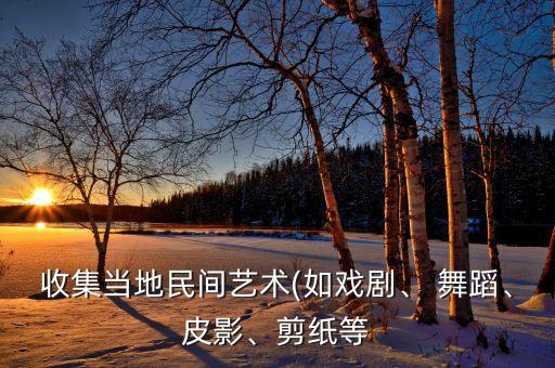 收集当地民间艺术(如戏剧、 舞蹈、皮影、剪纸等