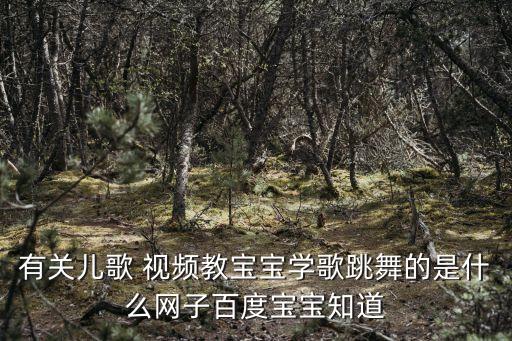 有关儿歌 视频教宝宝学歌跳舞的是什么网子百度宝宝知道