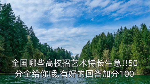 全国哪些高校招艺术特长生急!!50分全给你哦,有好的回答加分100