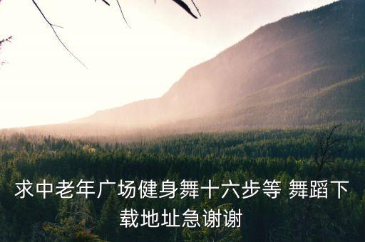 求中老年广场健身舞十六步等 舞蹈下载地址急谢谢