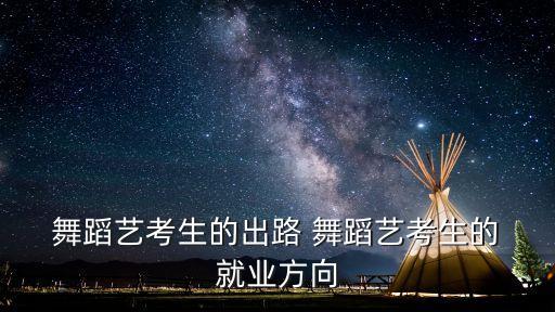  舞蹈艺考生的出路 舞蹈艺考生的 就业方向