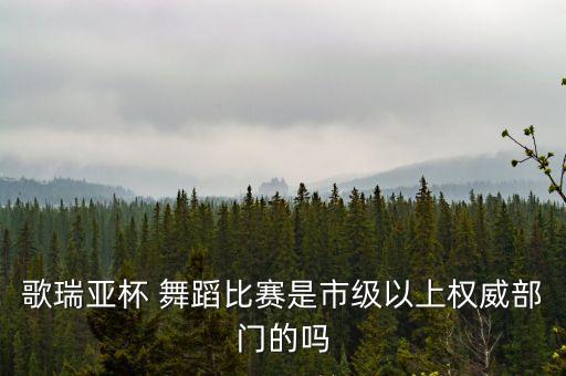 歌瑞亚杯 舞蹈比赛是市级以上权威部门的吗