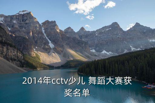2014年cctv少儿 舞蹈大赛获奖名单