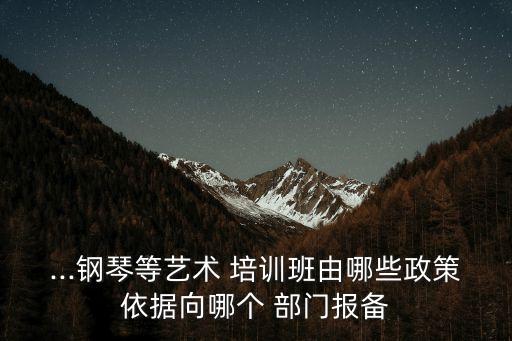 ...钢琴等艺术 培训班由哪些政策依据向哪个 部门报备