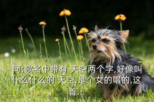 问:歌名中带有 天空两个字,好像叫什么什么的 天空,是个女的唱的,这首...