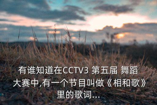 第五届cctv舞蹈大赛即兴表演,cctv舞蹈大赛即兴表演题目
