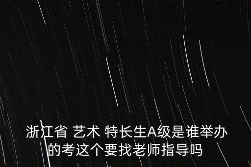  浙江省 艺术 特长生A级是谁举办的考这个要找老师指导吗
