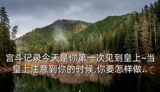 宫斗记录今天是你第一次见到皇上~当皇上注意到你的时候,你要怎样做...