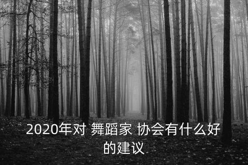 2020年对 舞蹈家 协会有什么好的建议