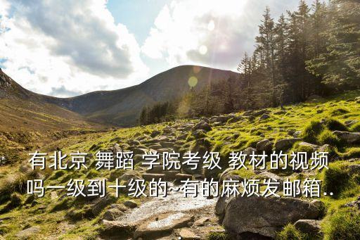 有北京 舞蹈 学院考级 教材的视频吗一级到十级的~有的麻烦发邮箱...