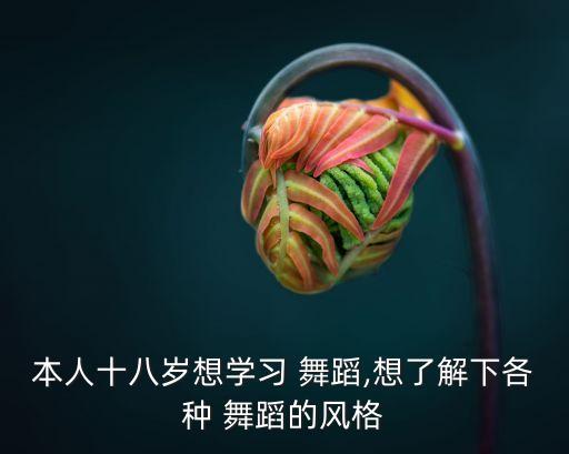 本人十八岁想学习 舞蹈,想了解下各种 舞蹈的风格