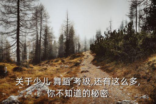 关于少儿 舞蹈 考级,还有这么多,你不知道的秘密