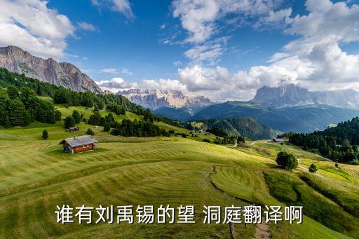 谁有刘禹锡的望 洞庭翻译啊