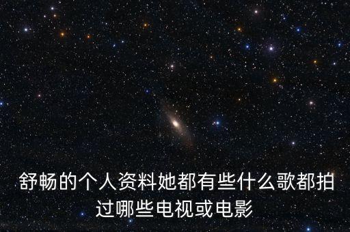  舒畅的个人资料她都有些什么歌都拍过哪些电视或电影