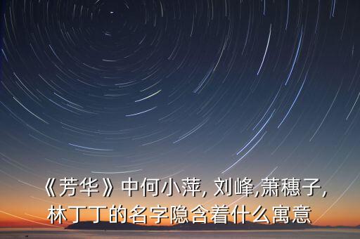 《芳华》中何小萍, 刘峰,萧穗子,林丁丁的名字隐含着什么寓意