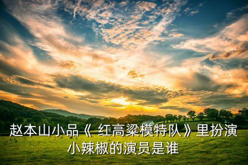 赵本山小品《 红高粱模特队》里扮演小辣椒的演员是谁