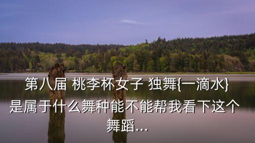 第八届 桃李杯女子 独舞{一滴水}是属于什么舞种能不能帮我看下这个 舞蹈...