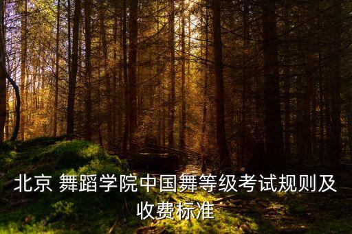 北京 舞蹈学院中国舞等级考试规则及收费标准
