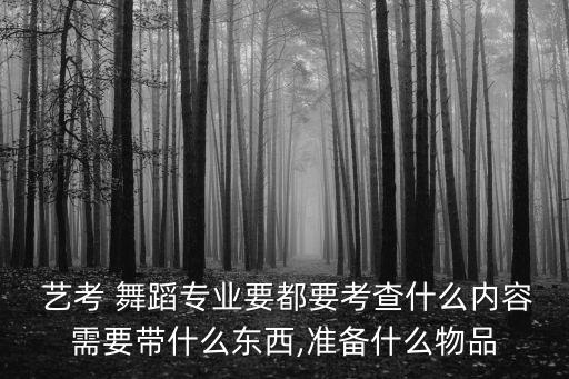  艺考 舞蹈专业要都要考查什么内容需要带什么东西,准备什么物品
